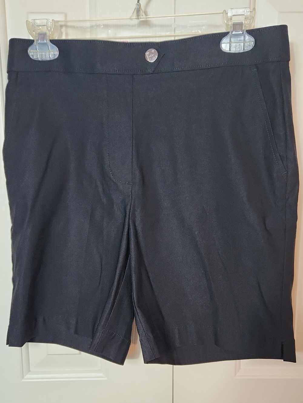 Rafaella Black Stretch Bermuda Shorts with Front Pockets